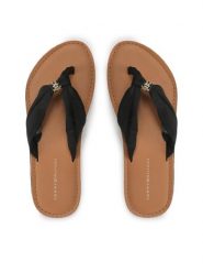 Tommy Hilfiger Japonki Th Elevated Beach Sandal FW0FW06985 Czarny. Czarne japonki Tommy Hilfiger, bez wzorów, z materiału. Za 159.99 zł.