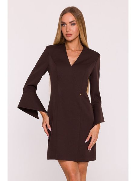 Made of emotion Sukienka w kolorze brązowym rozmiar: XL. Brązowe sukienki Made Of Emotion, xl, bez wzorów, bez kołnierzyka, bez ramiączek, mini. Za 249.99 zł.