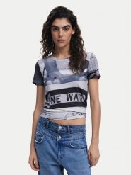 Desigual T-Shirt Potomac 25SWTKA0 Szary Slim Fit. Szare t-shirty Desigual, xs, bez wzorów, z wiskozy, bez kołnierzyka, bez ramiączek. Za 179.99 zł.