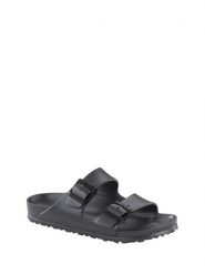 Birkenstock Klapki "Arizona" w kolorze antracytowym rozmiar: 39. Czarne klapki Birkenstock, bez wzorów, klasyczne, z otwartym noskiem, bez obcasa, bez zapięcia. Za 210.45 zł.