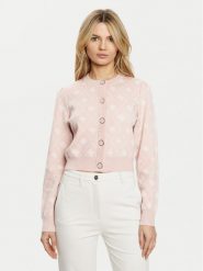Guess Kardigan W4BR0D Z3JD2 Różowy Regular Fit. Czerwone swetry Guess, xl, z aplikacjami, z syntetyku, bez ramiączek. Za 339.99 zł.