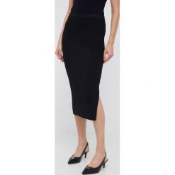 Calvin Klein spódnica kolor czarny midi ołówkowa. Czarne spódnice Calvin Klein, m, bez wzorów, z acetatu, midi, ołówkowe. W wyprzedaży za 459.99 zł.