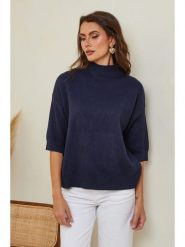 So Cachemire Sweter "Mahouca" w kolorze granatowym rozmiar: XL. Niebieskie swetry So Cachemire, xl, bez wzorów, z kaszmiru, bez ramiączek. Za 127.95 zł.