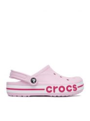 Crocs Klapki Bayaband Clog 205089-6TG Różowy jasny. Czerwone klapki Crocs, bez wzorów, z tworzywa sztucznego, bez obcasa, bez zapięcia. Za 229.99 zł.