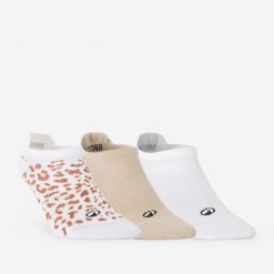 Skarpetki fitness damskie niskie wzór w panterkę 3 pary. Skarpetki DOMYOS, bez wzorów, z dzianiny. Za 32.49 zł.