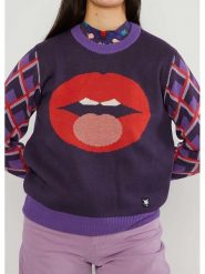 Blutsgeschwister Sweter "Cosy Storyteller" w kolorze fioletowo-czerwonym rozmiar: XL. Czerwone swetry Blutsgeschwister, xl, bez wzorów, z bawełny, bez ramiączek. Za 193.70 zł.
