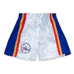 Szorty Philadelphia 76ers Swingman NBA CNY 4.0 1996/97. Białe szorty Mitchell & Ness, bez wzorów, retro. Za 494.00 zł.