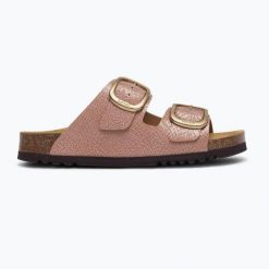 Klapki damskie Scholl Noelle Syntetic Reptile. Czerwone klapki Scholl, bez wzorów, z materiału, wakacyjne, bez obcasa, bez zapięcia. Za 269.99 zł.