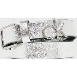 Calvin Klein - Pasek. Szare paski Calvin Klein, bez wzorów, ze skóry. W wyprzedaży za 179.90 zł.