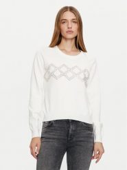 Liu Jo Sport Sweter TF4286 MS63L Biały Regular Fit. Białe swetry Liu Jo Sport, l, bez wzorów, z syntetyku, sportowe, bez ramiączek. Za 319.99 zł.