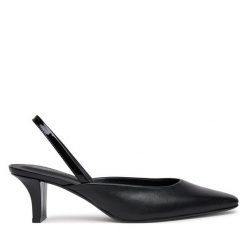 Sandały Calvin Klein. Czarne sandały Calvin Klein, bez wzorów, bez obcasa, na słupku, bez zapięcia. Za 349.99 zł.