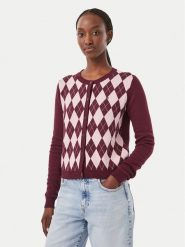 Tommy Jeans Kardigan Essential DW0DW23363 Fioletowy Regular Fit. Fioletowe swetry Tommy Jeans, m, bez wzorów, z bawełny, bez ramiączek. Za 409.99 zł.