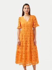 YAS Sukienka codzienna Kanikka 26033530 Pomarańczowy Regular Fit. Brązowe sukienki YAS, na co dzień, s, bez wzorów, z bawełny, bez kołnierzyka, bez ramiączek, proste. Za 359.99 zł.