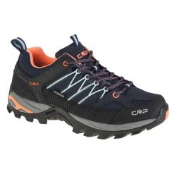 Damskie buty trekkingowe CMP Rigel. Czarne trekkingi CMP, bez wzorów, z materiału, bez zapięcia, trekkingowe. Za 338.88 zł.