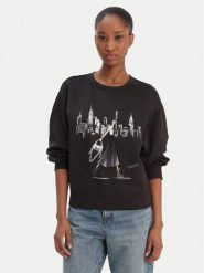 DKNY Bluza P5MOQCSC Czarny Regular Fit. Czarne bluzy DKNY, s, bez wzorów, z syntetyku, bez ramiączek, bez kaptura. Za 479.99 zł.