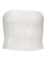 Gina Tricot Top w kolorze kremowym rozmiar: M. Brązowe topy Gina Tricot, m, bez wzorów, bez kołnierzyka, bez ramiączek. Za 21.97 zł.