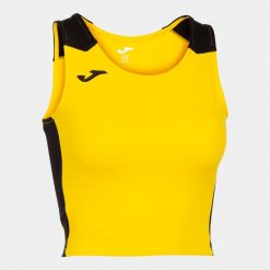 Tank top do biegania damski Joma Record II Crop top. Czarne topy Joma, s, bez wzorów, sportowe, bez kołnierzyka, bez ramiączek. W wyprzedaży za 124.75 zł.