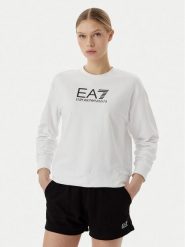 EA7 Emporio Armani Komplet bluza i szorty sportowe 7W000974 AF13135 M0003 Biały Regular Fit. Białe bluzy bez kaptura EA7 Emporio Armani, bez wzorów, z bawełny. Za 589.99 zł.