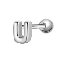 Glanzstücke München Piercing Litera U ze srebra próby 925 w kolorze srebrnym Kolczyki 1 ct Damski. Szare kolczyki Glanzstücke München, srebrne. Za 110.49 zł.