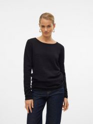 Vero Moda Sweter w kolorze czarnym rozmiar: XS. Czarne swetry Vero Moda, xs, bez wzorów, z bawełny, bez ramiączek. Za 70.41 zł.