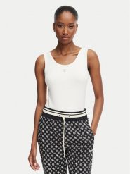 Guess Top V6YP09 K4312 Kremowy Regular Fit. Białe topy Guess, s, z aplikacjami, z bawełny, bez kołnierzyka, bez ramiączek. Za 154.99 zł.
