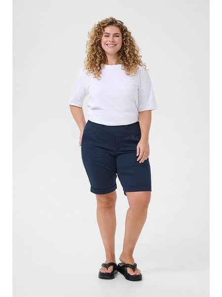 KAFFE curve Szorty w kolorze granatowym rozmiar: M. Niebieskie szorty KAFFE curve, bez wzorów. Za 123.53 zł.