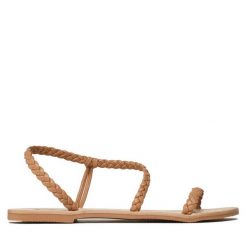Sandały Manebi. Brązowe sandały Manebi, bez wzorów, bez obcasa, na płaskiej podeszwie, bez zapięcia. Za 399.99 zł.