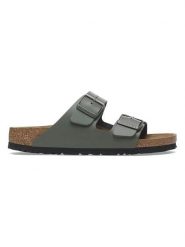 Birkenstock Skórzane klapki "Arizona" w kolorze zielonym rozmiar: 47. Zielone klapki Birkenstock, bez wzorów, klasyczne, z otwartym noskiem, bez obcasa, bez zapięcia. Za 367.22 zł.