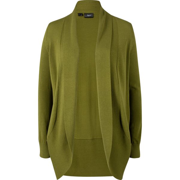 Sweter bez zapięcia. Niebieskie swetry bonprix, bez wzorów, bez ramiączek. Za 99.99 zł.