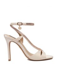 Nine West Sandały EO-LS1005252-1 Écru. Sandały Nine West, bez wzorów, z materiału, bez obcasa, na szpilce, bez zapięcia. Za 279.99 zł.