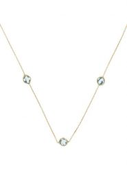 OR ÉCLAT Złoty naszyjnik z elementami ozdobnymi - dł. 42 cm rozmiar: onesize. Niebieskie naszyjniki Or Éclat, z materiału, z topazem, złote. Za 869.99 zł.
