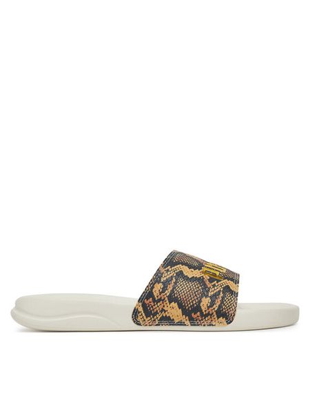 Puma Klapki Popcat 20 Snake Chic 401706 02 Beżowy. Brązowe klapki Puma, bez wzorów, ze skóry, bez obcasa, bez zapięcia. Za 119.00 zł.
