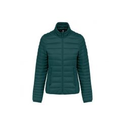 Damska lekka kurtka puchowa Kariban. Zielone kurtki KARIBAN, bez wzorów, z materiału, bez kaptura. W wyprzedaży za 266.55 zł.