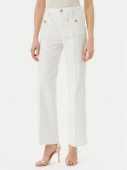 Guess Jeansy W5GA2J D5N71 Biały Wide Leg. Białe jeansy Guess, z aplikacjami, z bawełny. Za 389.99 zł.