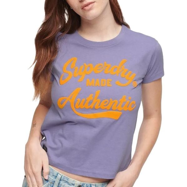 Koszulka graficzna neonowa Archive. Fioletowe t-shirty sportowe Superdry, l, bez wzorów, bez ramiączek. W wyprzedaży za 114.65 zł.