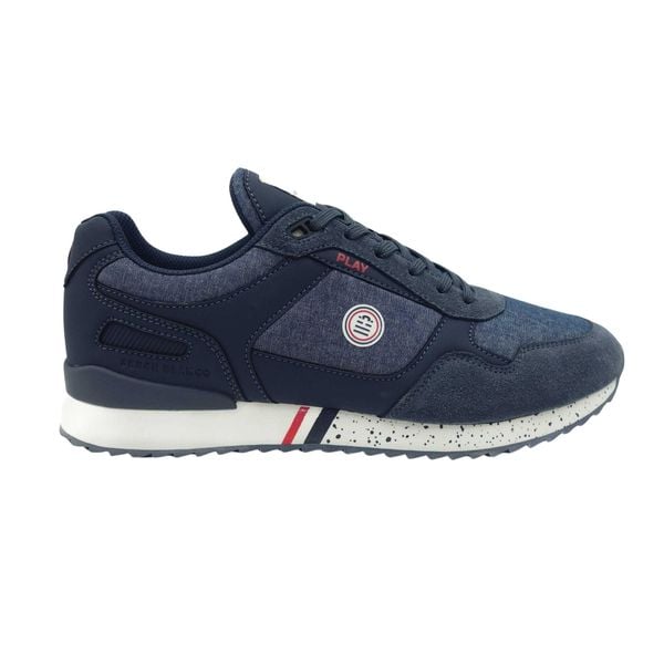 Płócienne buty treningowe Serge Blanco Chamonix. Niebieskie buty treningowe SERGE BLANCO, bez wzorów, z tkaniny, bez zapięcia. W wyprzedaży za 324.00 zł.