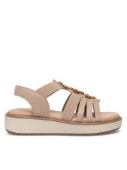 Lasocki Sandały WB-TINA-11C Beżowy. Brązowe sandały Lasocki, bez wzorów, z materiału, bez obcasa, na koturnie, bez zapięcia. Za 159.99 zł.
