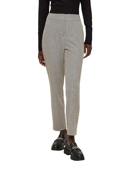 S.Oliver Spodnie w kolorze czarno-białym rozmiar: 44. Białe spodnie materiałowe S.Oliver, bez wzorów, z materiału, z podwyższonym stanem. Za 100.99 zł.