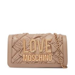 Torebka LOVE MOSCHINO. Brązowe kopertówki Love Moschino, bez wzorów, wizytowe, bez dodatków. Za 699.99 zł.