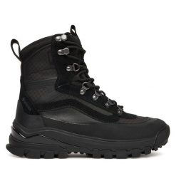 Trapery Vans. Czarne traperki Vans, bez wzorów, z gore-texu, bez obcasa, bez zapięcia. Za 919.99 zł.