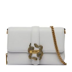 Torebka Just Cavalli. Szare kopertówki Just Cavalli, bez wzorów, wizytowe, bez dodatków. Za 660.99 zł.