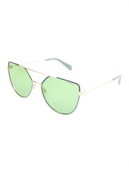 Polaroid Damskie okulary przeciwsłoneczne w kolorze złoto-zielonym rozmiar: 58. Zielone okulary przeciwsłoneczne Polaroid, bez wzorów, z tworzywa sztucznego, metalowe. Za 144.95 zł.