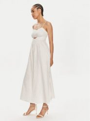 TWINSET Sukienka letnia 241TT2224 Biały Relaxed Fit. Białe sukienki Twinset, bez wzorów, z bawełny, bez kołnierzyka, bez ramiączek. Za 799.99 zł.