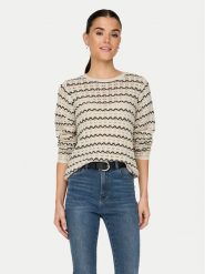 ONLY Sweter Asa 15324522 Beżowy Regular Fit. Brązowe swetry ONLY, m, bez wzorów, z bawełny, bez ramiączek. Za 99.99 zł.