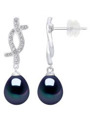 Pearl Addict Srebrne kolczyki-wkrętki z perłami i cyrkoniami rozmiar: onesize. Niebieskie kolczyki Pearl Addict, z cyrkonią, srebrne. Za 252.99 zł.