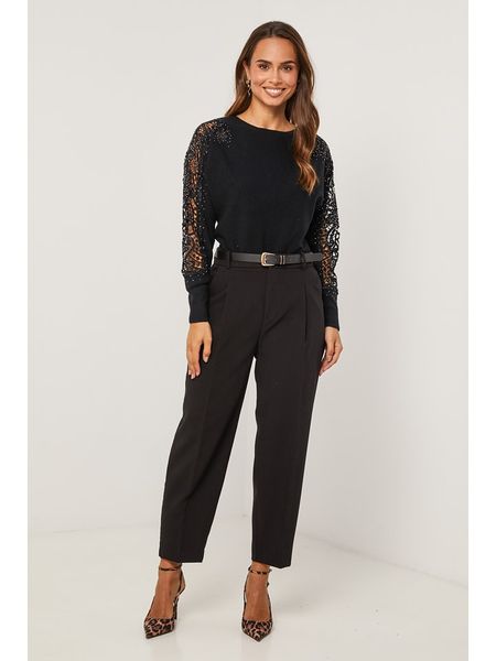 Soft Cashmere Sweter w kolorze czarnym rozmiar: 38/40. Czarne swetry Soft Cashmere, bez wzorów, z kaszmiru, klasyczne, bez ramiączek. Za 170.07 zł.