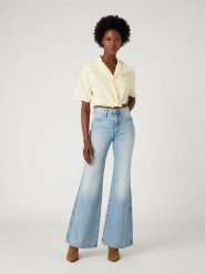 Wrangler Bluzka w kolorze żółtym rozmiar: M. Żółte bluzki Wrangler, m, bez wzorów, bez kołnierzyka, bez ramiączek. Za 121.99 zł.