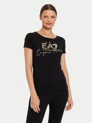 EA7 Emporio Armani T-Shirt 6DTT19 TJQCZ 1200 Czarny Slim Fit. Czarne t-shirty EA7 Emporio Armani, xs, bez wzorów, z bawełny, bez kołnierzyka, bez ramiączek. Za 159.99 zł.