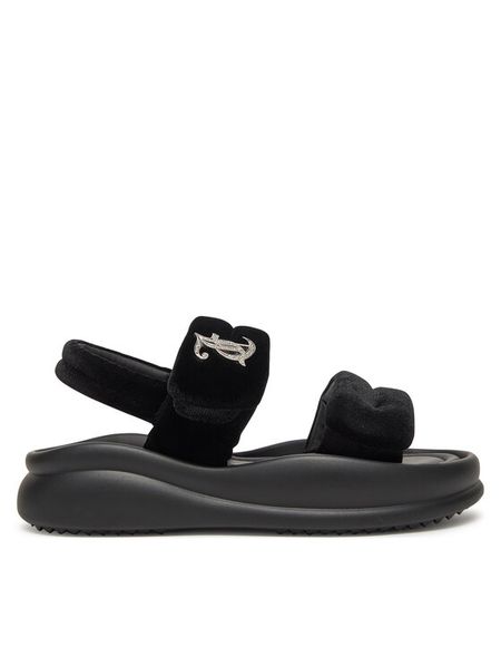 Juicy Couture Sandały WSS21514-01 Czarny. Czarne sandały Juicy Couture, bez wzorów, z materiału, bez obcasa, na płaskiej podeszwie, bez zapięcia. Za 249.99 zł.
