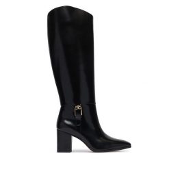 Kozaki LAUREN RALPH LAUREN. Czarne kozaki Lauren Ralph Lauren, bez wzorów, bez obcasa, na słupku, bez zapięcia. Za 1,599.00 zł.